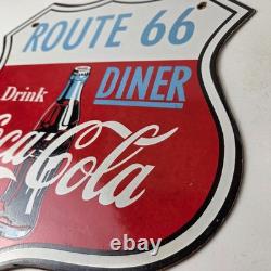 Vintage Route 66 Coca Cola Porcelain Sign Gas Pump Soda Diner Sign