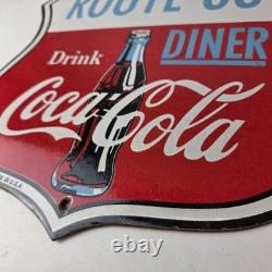 Vintage Route 66 Coca Cola Porcelain Sign Gas Pump Soda Diner Sign