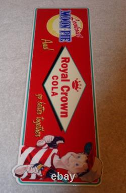 Vintage Royal Crown Cola +moon Pie 15 Die-cut Metal Coca Soda Gasoline Oil Sign