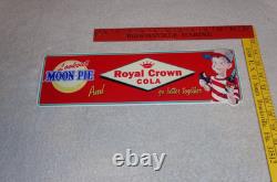 Vintage Royal Crown Cola +moon Pie 15 Die-cut Metal Coca Soda Gasoline Oil Sign