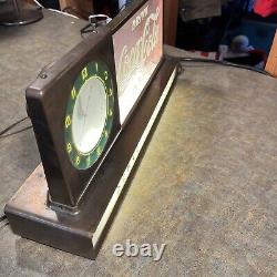 Vintage SERVE YOURSELF COCA COLA Lighted Fountain Sign With Clock