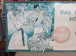 Vintage Serve Coca Cola Sign Of Good Taste Make Cook-outs Extra Fun Large Sign