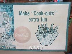 Vintage Serve Coca Cola Sign Of Good Taste Make Cook-outs Extra Fun Large Sign