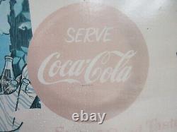 Vintage Serve Coca Cola Sign Of Good Taste Make Cook-outs Extra Fun Large Sign