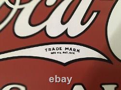 Vintage Sign Porcelain Coca Cola Five 5 Cents Authentic Trade Mark Pre Owned