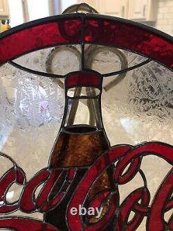 Vintage Style Coca Cola Beautiful Handcrafted Stained Glass 13 Inch Round Sign