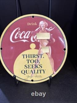 Vintage Style Coca-Cola Marilyn Monroe Pin-Up Metal Tin Sign Bar Garage Decor