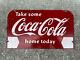 Vintage Take Some Coca-Cola Home Today Store Double Sided Metal Sign Advertising