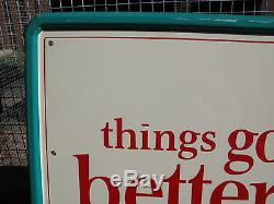 Vintage Things Go Better With Coke Coca Cola Pop Metal Square Sign