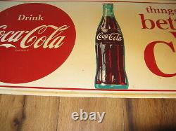 Vintage Things Go Better with Coke Coca Cola Advertising Sign M. C. A 2732 Metal