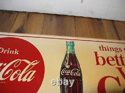 Vintage Things Go Better with Coke Coca Cola Advertising Sign M. C. A 2732 Metal