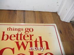 Vintage Things Go Better with Coke Coca Cola Advertising Sign M. C. A 2732 Metal
