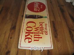 Vintage Things Go Better with Coke Coca Cola Advertising Sign M. C. A 2732 Metal