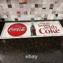 Vintage Things Go Better with Coke Coca Cola Sign M. C. A 2732 Original
