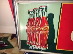 Vintage Tin Multi-bottle Embossed Coke Coca-Cola Sign