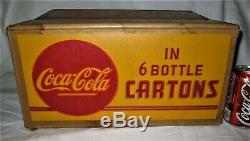 Vintage USA Coca Cola Soda Cardboard Advertising Art Sign Box General Store