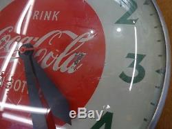 Vintage WORKING Swihart Products COCACOLA Bubble Glass Electric Wall Clock Sign