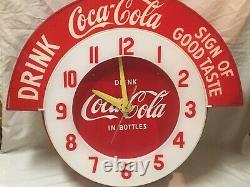 Vintage Wayne's reproduction Coca Cola Marquee lighted neon clock sign 36 WORKS