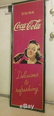 Vintage antique metal coca cola advert sign