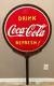 Vintage c. 1930 Coca Cola Metal Sign Lollipop curb general store-58 x 30