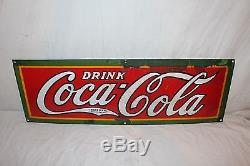 Vintage c. 1930 Coca Cola Soda Pop 30 Porcelain Metal Sign