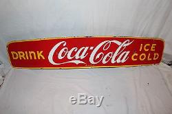 Vintage c. 1950 Coca Cola Delivery Truck Top Soda Pop 50 Porcelain Metal Sign