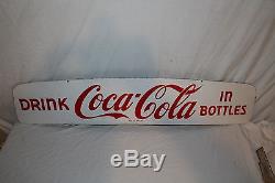 Vintage c. 1950 Coca Cola Soda Pop 50 Delivery Truck Porcelain Metal SignNice