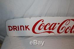 Vintage c. 1950 Coca Cola Soda Pop 50 Delivery Truck Porcelain Metal SignNice