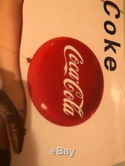 Vintage cardboard advertising sign Coka Cola Soda
