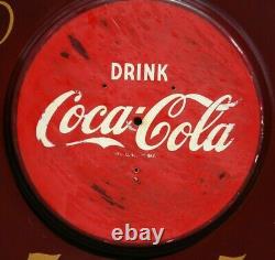 Vintage circa 1952 COCA COLA 18 Round Clock Advertising Sign 1950s Original