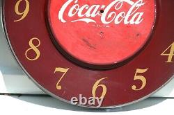 Vintage circa 1952 COCA COLA 18 Round Clock Advertising Sign 1950s Original