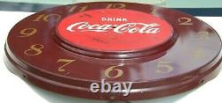 Vintage circa 1952 COCA COLA 18 Round Clock Advertising Sign 1950s Original