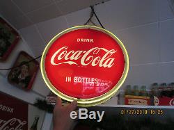 Vintage coca cola Light-up Halo sign Bottle arrow