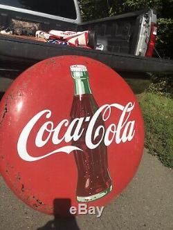 Vintage coca cola button sign