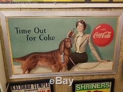 Vintage coca cola cardboard sign