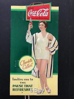 Vintage coca cola cardboard sign