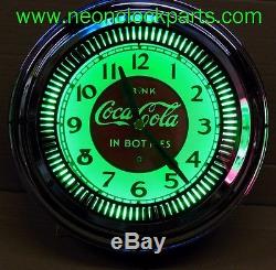 Vintage coca cola coke neon motion spinner clock sign cleveland neon products
