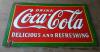 Vintage coca cola porcelain sign double sided very. Nice condition 3x5' 1932