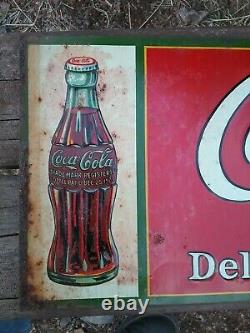 Vintage coca cola tin sign