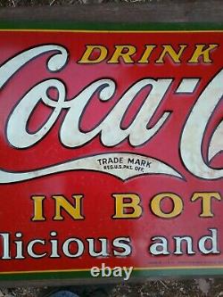 Vintage coca cola tin sign