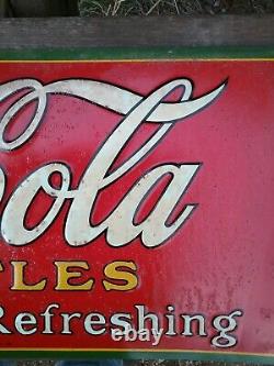 Vintage coca cola tin sign