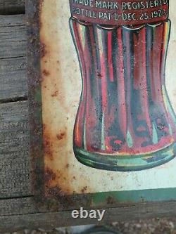 Vintage coca cola tin sign