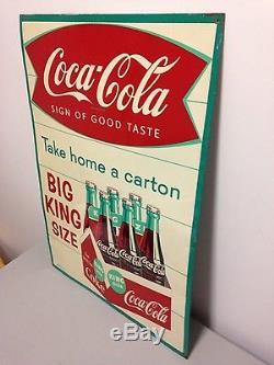 Vintage coca-cola tin sign not porcelain / enamel