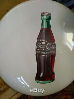 Vintage original Coca Cola white COKE 36 porcelain Button Soda Sign