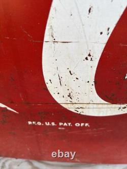 Vintage original coca cola metal fishtail sign