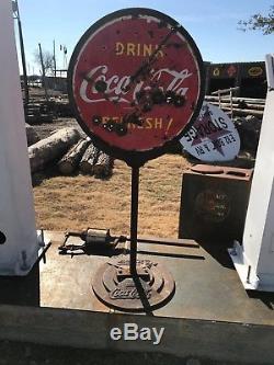 Vintage porcelain coke lollipop sign
