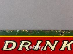 Vtg 1930s Coca Cola SST Tin Embossed Metal Advertising Soda Pop Coke Sign 18x6