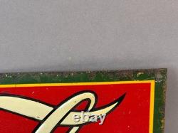 Vtg 1930s Coca Cola SST Tin Embossed Metal Advertising Soda Pop Coke Sign 18x6