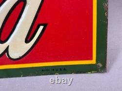 Vtg 1930s Coca Cola SST Tin Embossed Metal Advertising Soda Pop Coke Sign 18x6