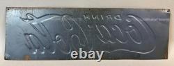 Vtg 1930s Coca Cola SST Tin Embossed Metal Advertising Soda Pop Coke Sign 18x6